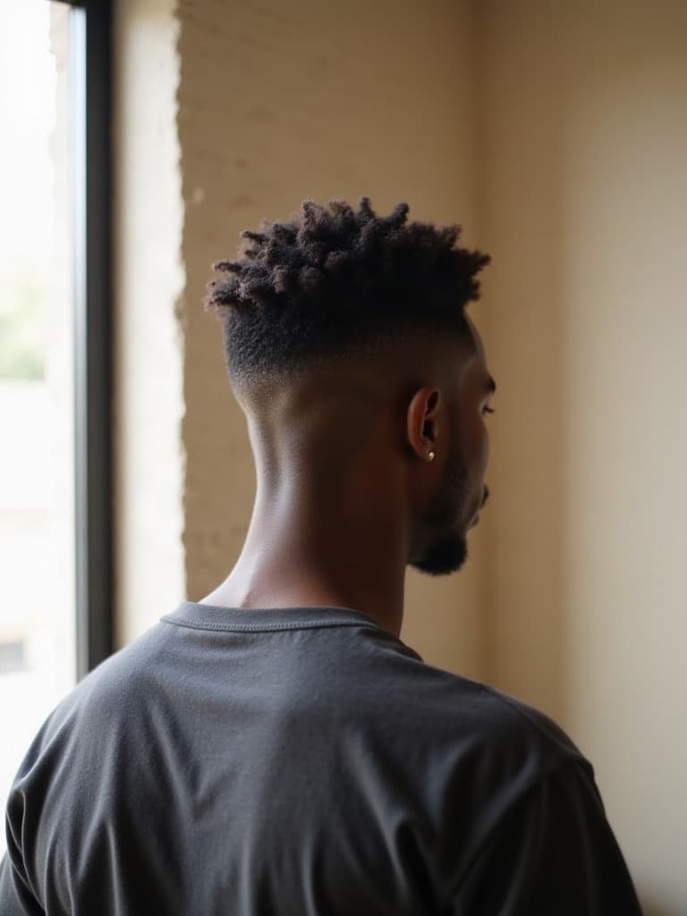 Curly taper haircut